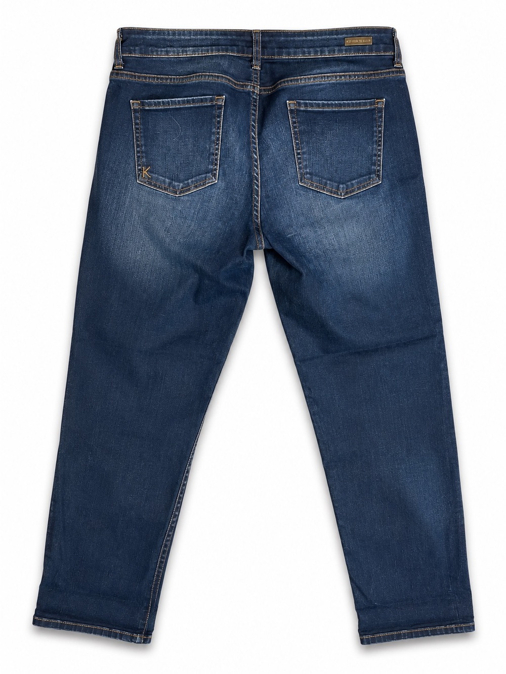 KUT from the Kloth Reese Ankle Straight Leg Jeans Size 12 Distressed Dark Wash - Picture 3 of 6